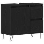 vidaXL Ensemble de Meubles de Salle de Bain 3 Pièces Chêne noir