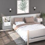 vidaXL Table de chevet murale Blanc