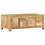 vidaXL Table basse avec 4 tiroirs 90x50x35 cm Bois solide de manguier