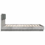 vidaXL Cadre de lit avec LED sans matelas gris béton 140x200 cm