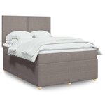 vidaXL Sommier à lattes de lit avec matelas Taupe 140x190 cm Tissu