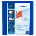 Classeur Pp Personnalisable Kreacover - 4 Anneaux En D 60mm - A4 Maxi - Bleu - X 10 - Exacompta