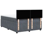vidaXL Sommier à lattes de lit et matelas Gris foncé 140x200cm Velours
