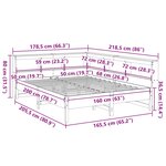 vidaXL Lit bibliothèque sans matelas blanc 160x200 cm bois pin massif