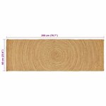 vidaXL Tapis de surface Rectangulaire Marron 60 x 200 cm Jute
