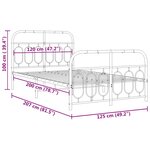 vidaXL Cadre de lit métal sans matelas et pied de lit blanc 120x200 cm