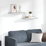 vidaXL Étagères murales flottantes 2 Pièces gris béton 50x23x3 8 cm MDF