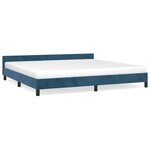vidaXL Cadre de lit avec tête de lit Bleu foncé 200x200 cm Velours
