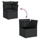 vidaXL Salon de jardin 8 Pièces avec coussins noir résine tressée