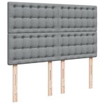 vidaXL Sommier à lattes de lit avec matelas Gris clair 140x200cm Tissu