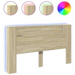 vidaXL Armoire tête de lit avec LED chêne sonoma 180x16 5x103 5 cm