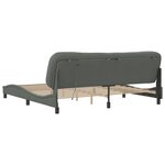 vidaXL Cadre de lit avec LED sans matelas gris foncé 200x200 cm tissu