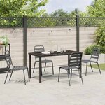 vidaXL Ensemble de salle à manger pour jardin 5 Pièces Gris foncé Acier
