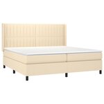 vidaXL Sommier à lattes de lit matelas et LED Crème 200x200 cm Tissu