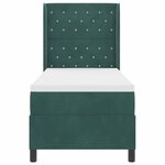 vidaXL Lit à Ressorts avec Matelas LED Vert foncé 80 x 200 cm Velours