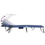 vidaXL Chaises longues pliantes 2 Pièces avec auvent en tissu Oxford 600D bleu