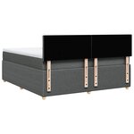 vidaXL Sommier à lattes de lit avec matelas Gris foncé 180x200cm Tissu