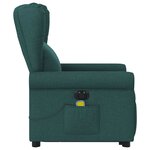 vidaXL Fauteuil inclinable de massage électrique Vert foncé Tissu