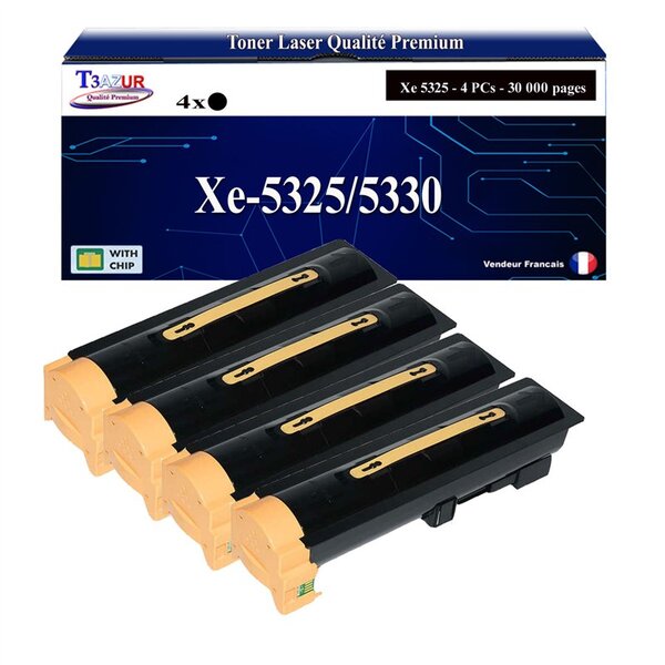 T3AZUR -4x Toners compatibles avec Xerox WorkCentre 5325/ 5330/ 5335 (006R01159) - Noir