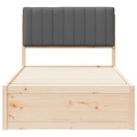 vidaXL Cadre de lit avec tête de lit rembourrée Gris foncé