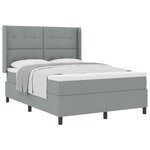 vidaXL Lit à ressorts avec matelas Gris clair 200 x 160 cm tissu
