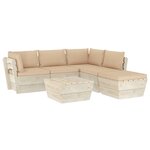 vidaXL Salon de jardin palette 6 Pièces avec coussins Épicéa imprégné