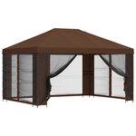 vidaXL Abri de jardin avec parois 4 × 3 m Marron Polyester et Acier