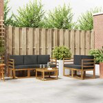 vidaXL Ensemble de canapés d'extérieur 6 Pièces Naturel et Anthracite