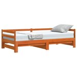vidaXL Lit de jour avec lit gigogne cire marron 90x190 cm pin massif