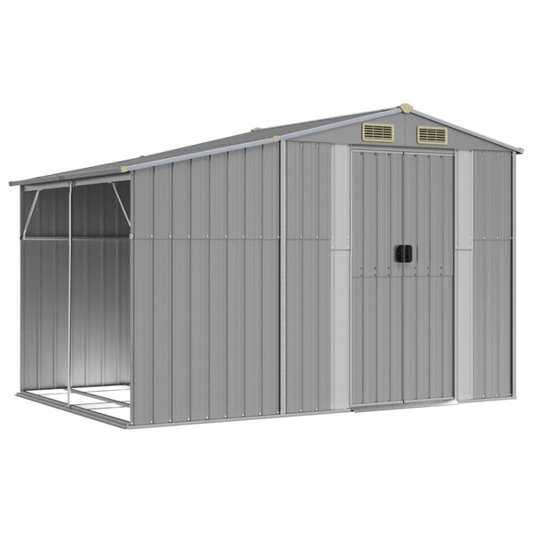vidaXL Abri de jardin gris 277x192 5x179 cm acier galvanisé