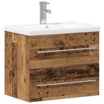 vidaXL Meuble sous lavabo avec lavabo intégré en bois ancien