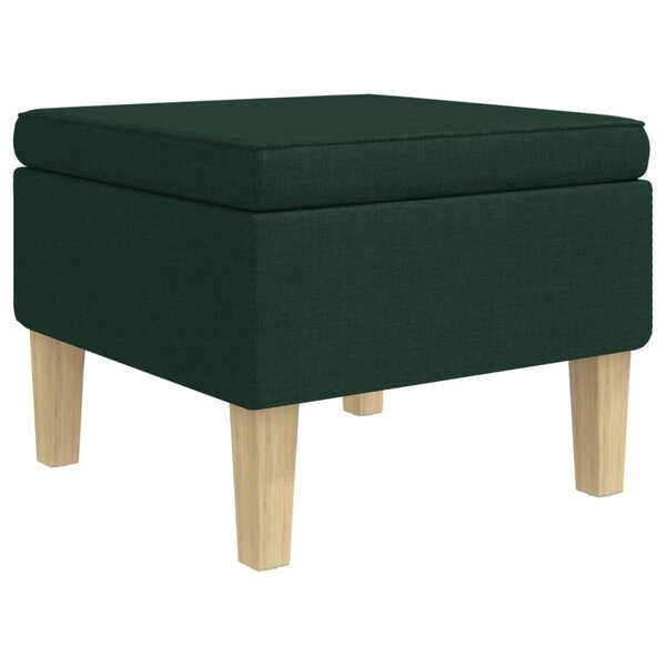 vidaXL Tabouret avec pieds en bois Vert foncé Tissu