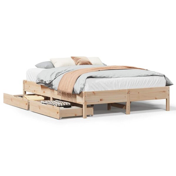 vidaXL Cadre de lit sans matelas 160x200 cm bois massif de pin