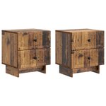 vidaXL Cabinet de chevet 2 Pièces Bois ancien 43 x 34 5 x 47 5 cm