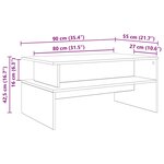 vidaXL Table basse Chêne noir 90 x 55 x 42.5 cm Bois d'ingénierie