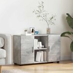 vidaXL Buffet Gris béton 88 5 x 30 5 x 55 5 cm Bois d'ingénierie