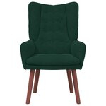 vidaXL fauteuil Vert foncé 63 x 67 x 94 cm Velours