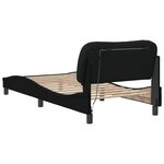 vidaXL Cadre de lit avec lumières LED noir 90x200 cm tissu