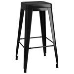 vidaXL Tabourets de bar empilables lot de 2 noir métal