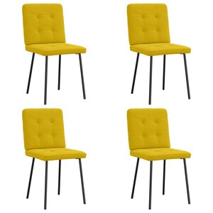 vidaXL Chaises à manger lot de 4 jaune velours