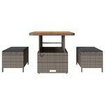 vidaXL Ensemble de salle à manger pour jardin 3 Pièces Gris Poly rotin