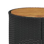 vidaXL Canapé de jardin table coussins demi-rond noir résine tressée