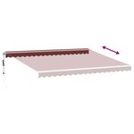 vidaXL Auvent rétractable automatique avec LED bordeaux 450x350 cm
