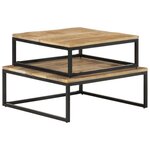 vidaXL Tables gigognes 2 Pièces Bois solide de manguier