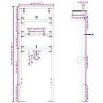 vidaXL Support mural de salle de bain Bleu 50 x 17.5 x 136 cm Acier
