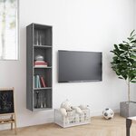 vidaXL Bibliothèque/Meuble TV Sonoma gris 143x30x36cm Bois ingénierie