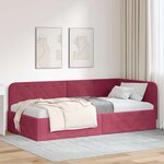 vidaXL Cadre de lit d'angle Bordeaux 90 x 190 cm Velours