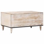 vidaXL Table basse Blanc 80 x 50 x 40 cm Bois de mangue massif