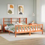 vidaXL Lit bibliothèque sans matelas cire marron 180x200cm bois massif