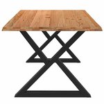 vidaXL Table à manger avec bord vivant 180x100x74 cm bois massif chêne